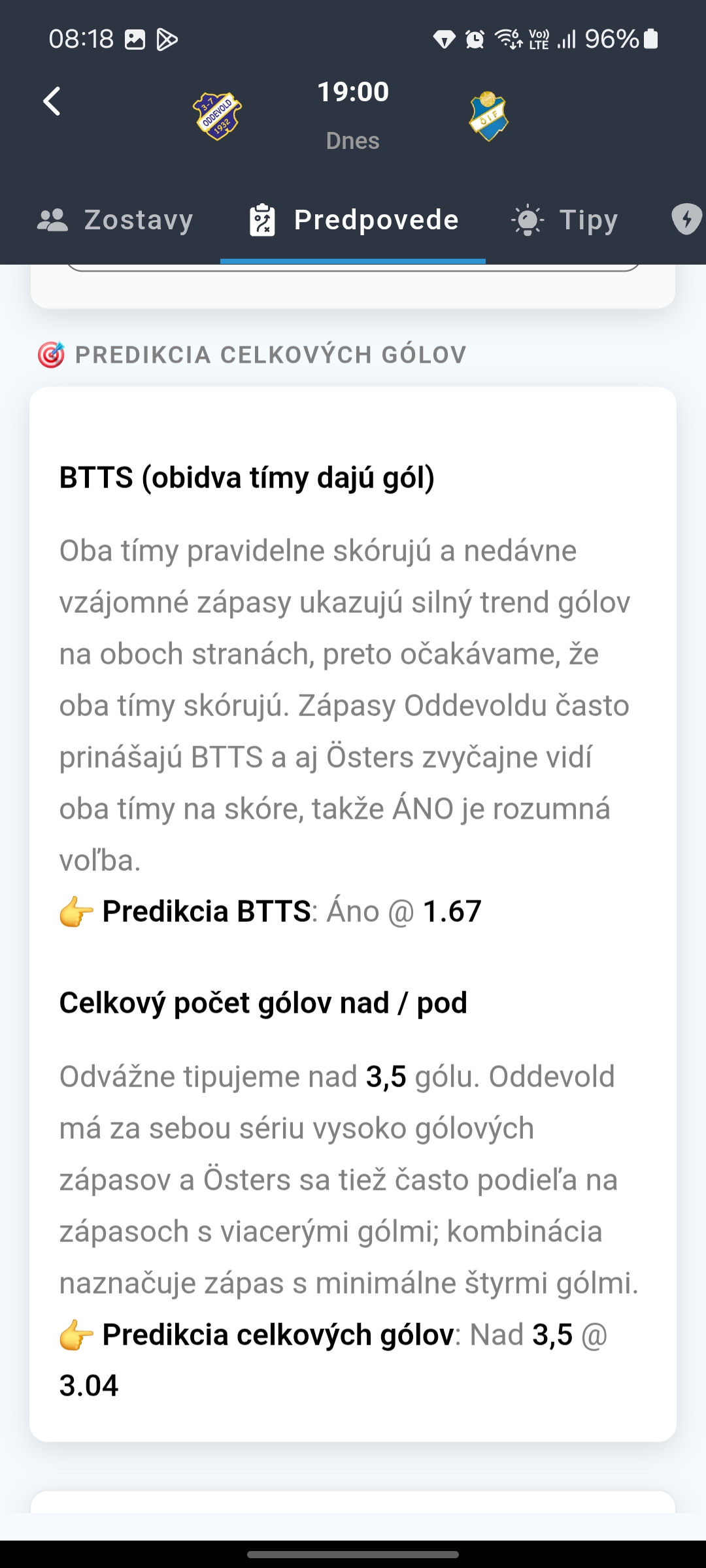 Tipy na zápas
